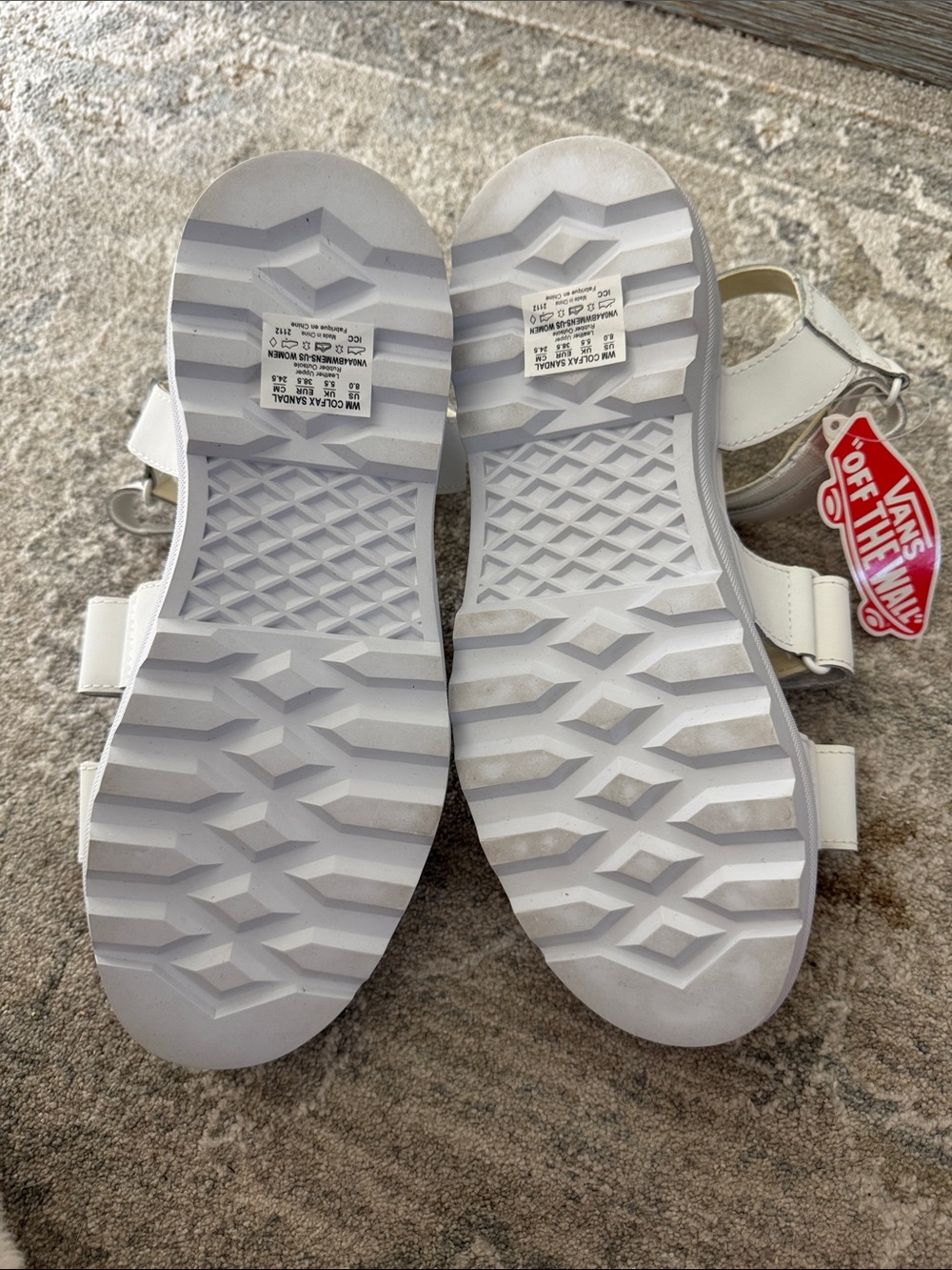 Vans White Women's Platform Velcro Sandals 8 - Picture 3 of 3